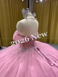 Pink Off Shoulder Quinceanera Dress – Image 10