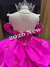 Fuchsia Off Shoulder Quinceanera Dress – Image 2