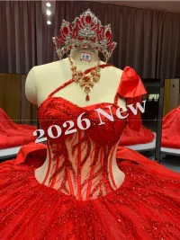 Red Long Trail Dress – Image 2