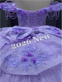 Off the Shoulder Purple Dress – Image 7