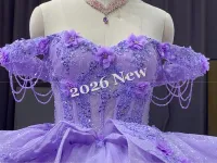 Off the Shoulder Purple Dress – Image 2