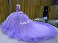 Long Train Purple Dress – Image 2