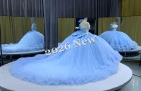 Long Train Light Blue Dress – Image 2