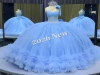 Long Train Light Blue Dress – Image 4