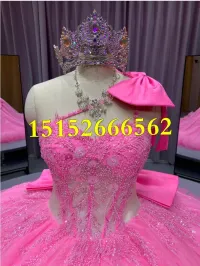 Off the Shoulder Fuchsia Dress 2 – Image 6