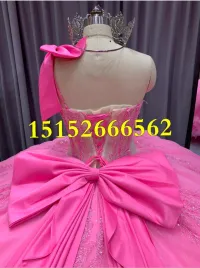 Off the Shoulder Fuchsia Dress 2 – Image 2