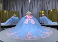 Premium Pink-Blue Dress – Image 2