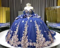 Blue Off Shoulder Dress – Image 1