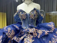 Blue Off Shoulder Dress – Image 5