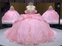 Pink Off Shoulder Dress – Image 1