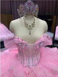 Pink Off Shoulder Dress – Image 2