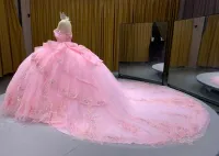 Pink Off Shoulder Dress – Image 3