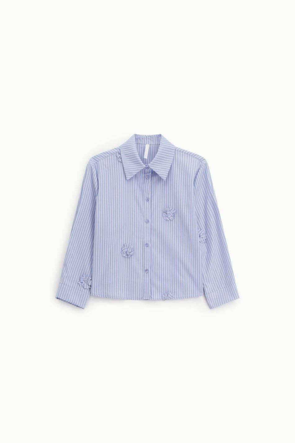 SHIRT WITH STRIPED PATTERN AND FLORAL APPLIQUÉS – Image 4