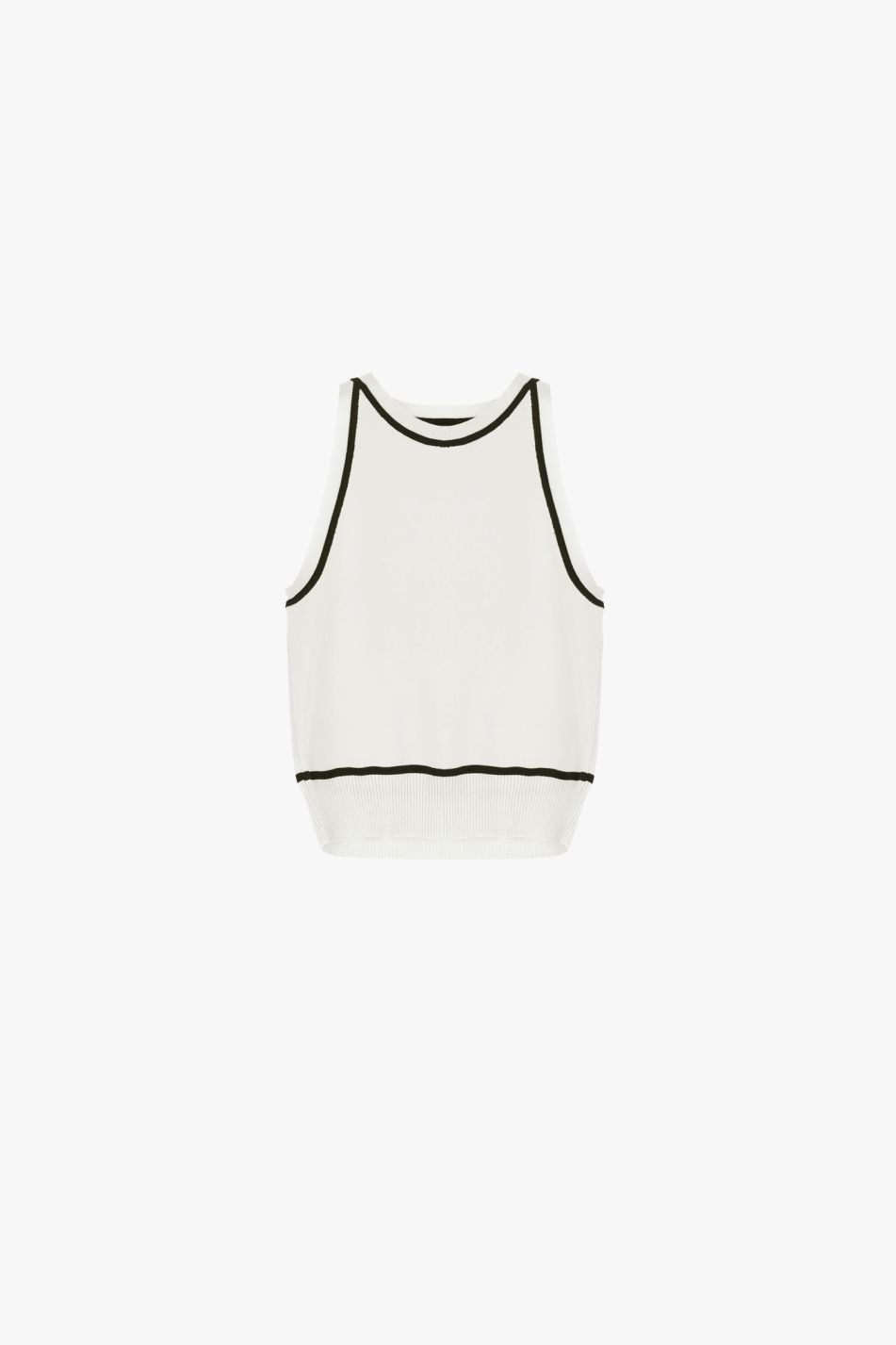 SLEEVELESS TOP ROUND NECKLINE CONTRAST TRIM – Image 6