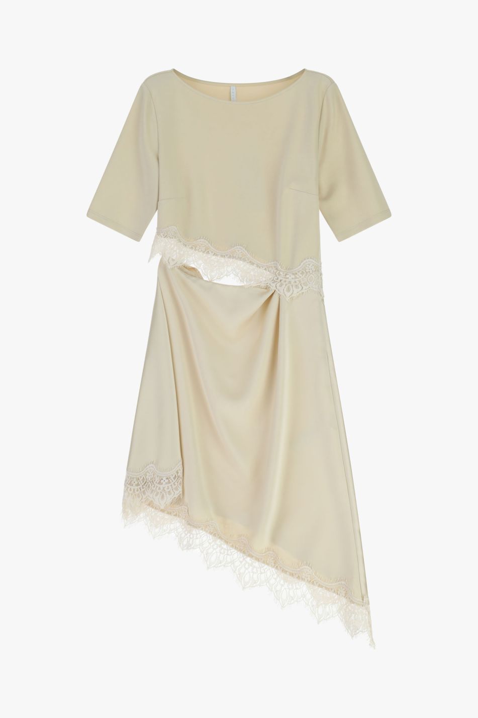 MIDI DRESS WITH SLEEVES AND LACE HEM – Image 2