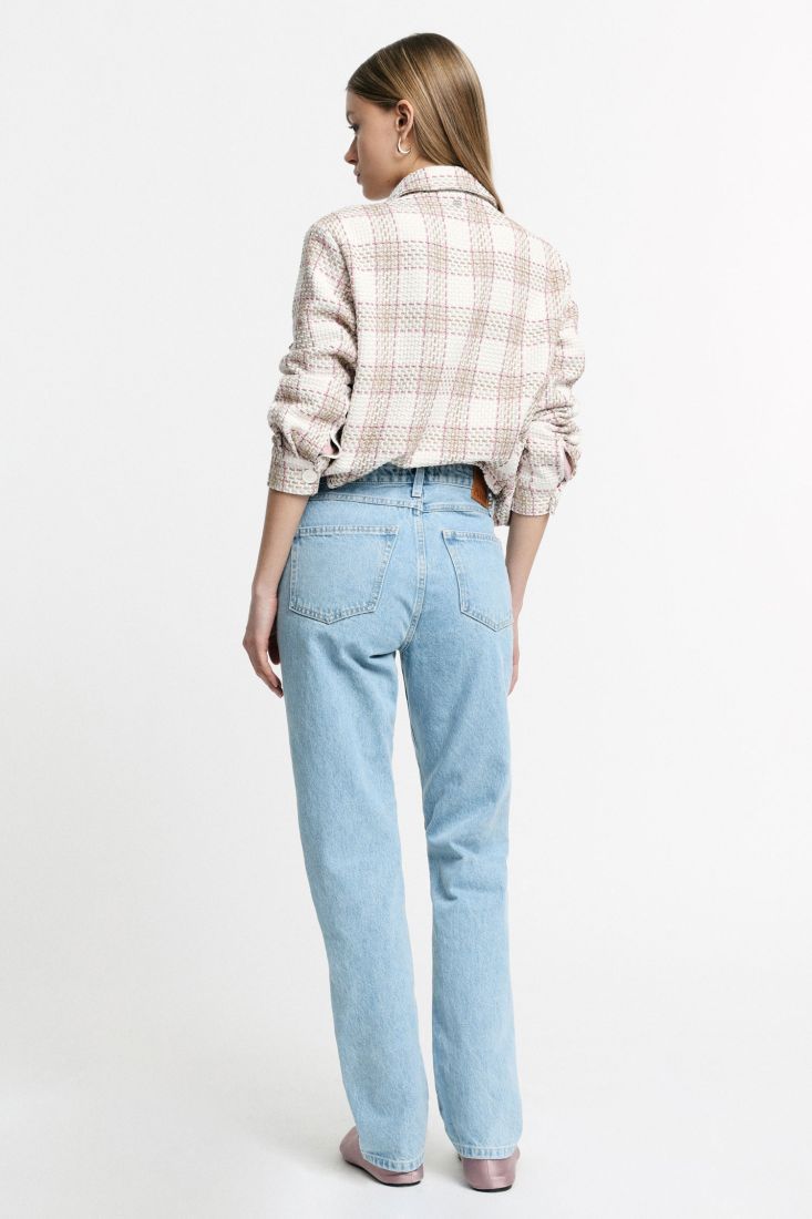JEANS STRAIGHT-LEG HIGH-RISE FIVE-POCKET DESIGN - BLU DENIM – Image 2