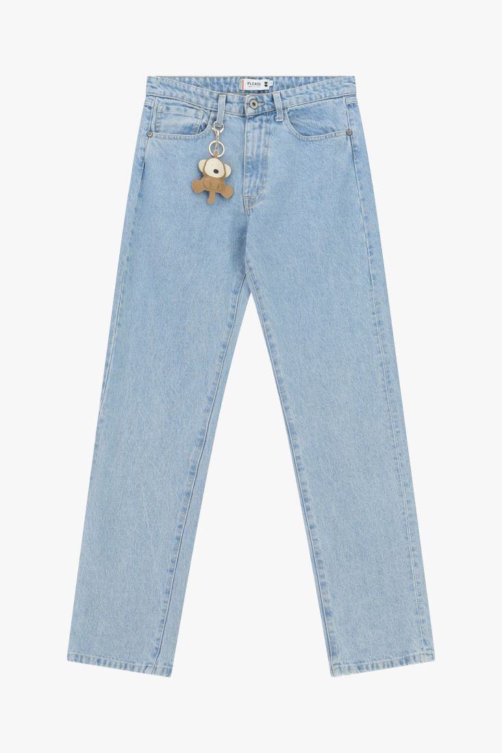 JEANS STRAIGHT-LEG HIGH-RISE FIVE-POCKET DESIGN - BLU DENIM – Image 4