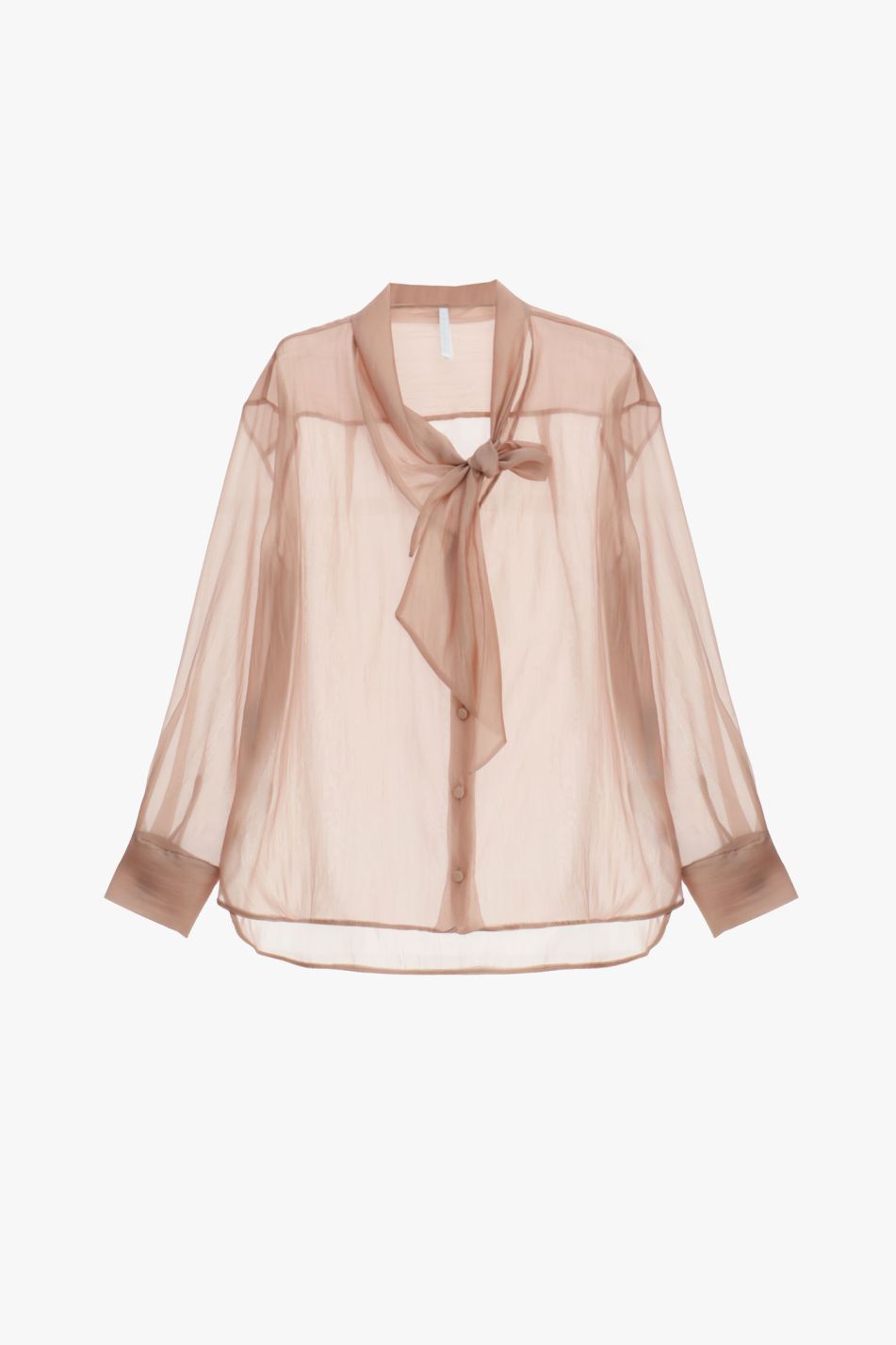 SHIRT SHEER WITH LONG SLEEVES AND TIE DETAIL – Image 4