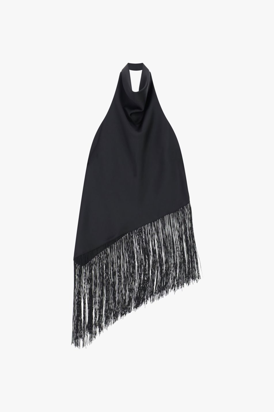 TOP WITH ASYMMETRIC HEM AND HALTER NECK WITH FRINGE – Image 4