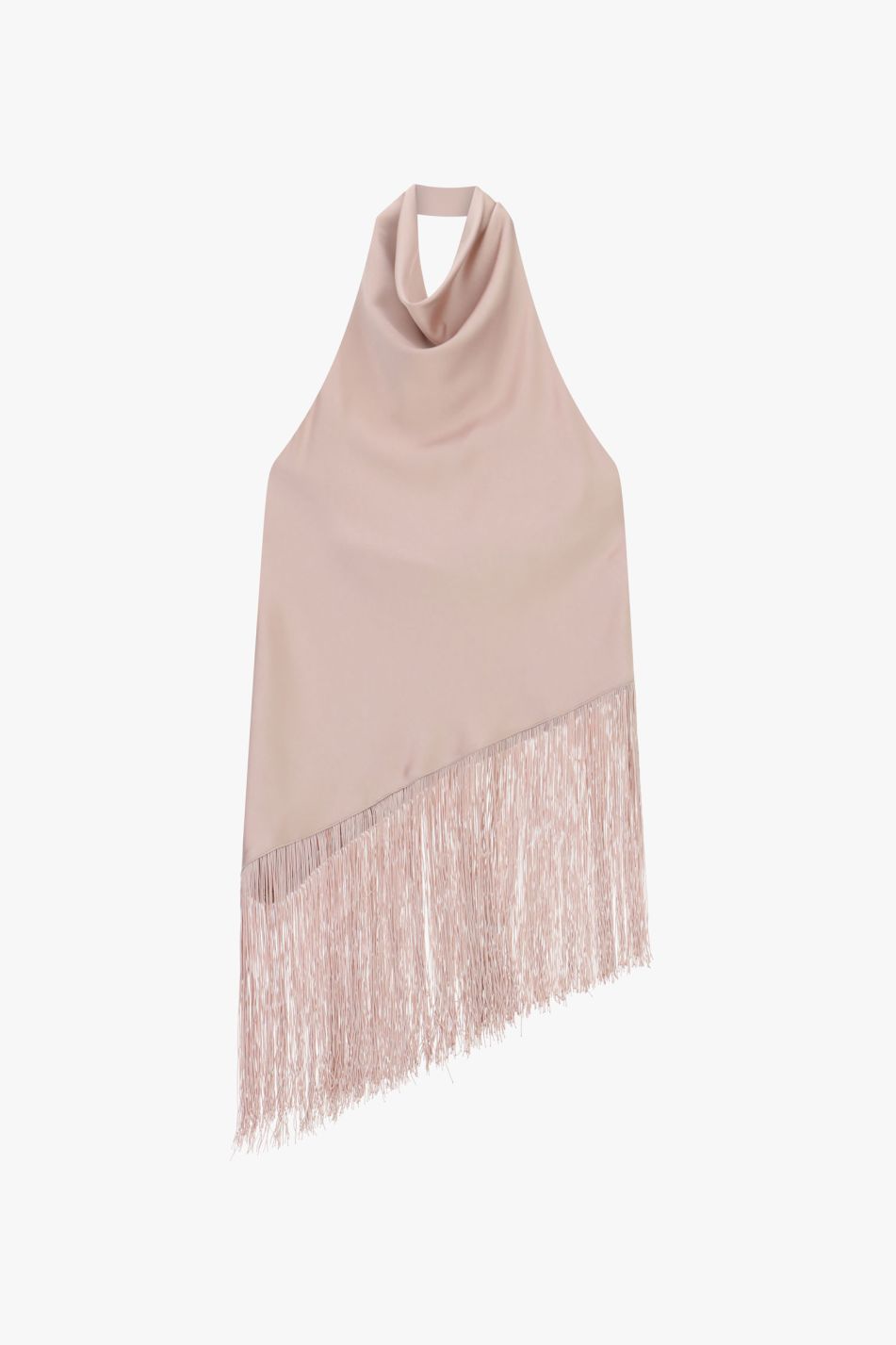 TOP WITH ASYMMETRIC HEM AND HALTER NECK WITH FRINGE – Image 3