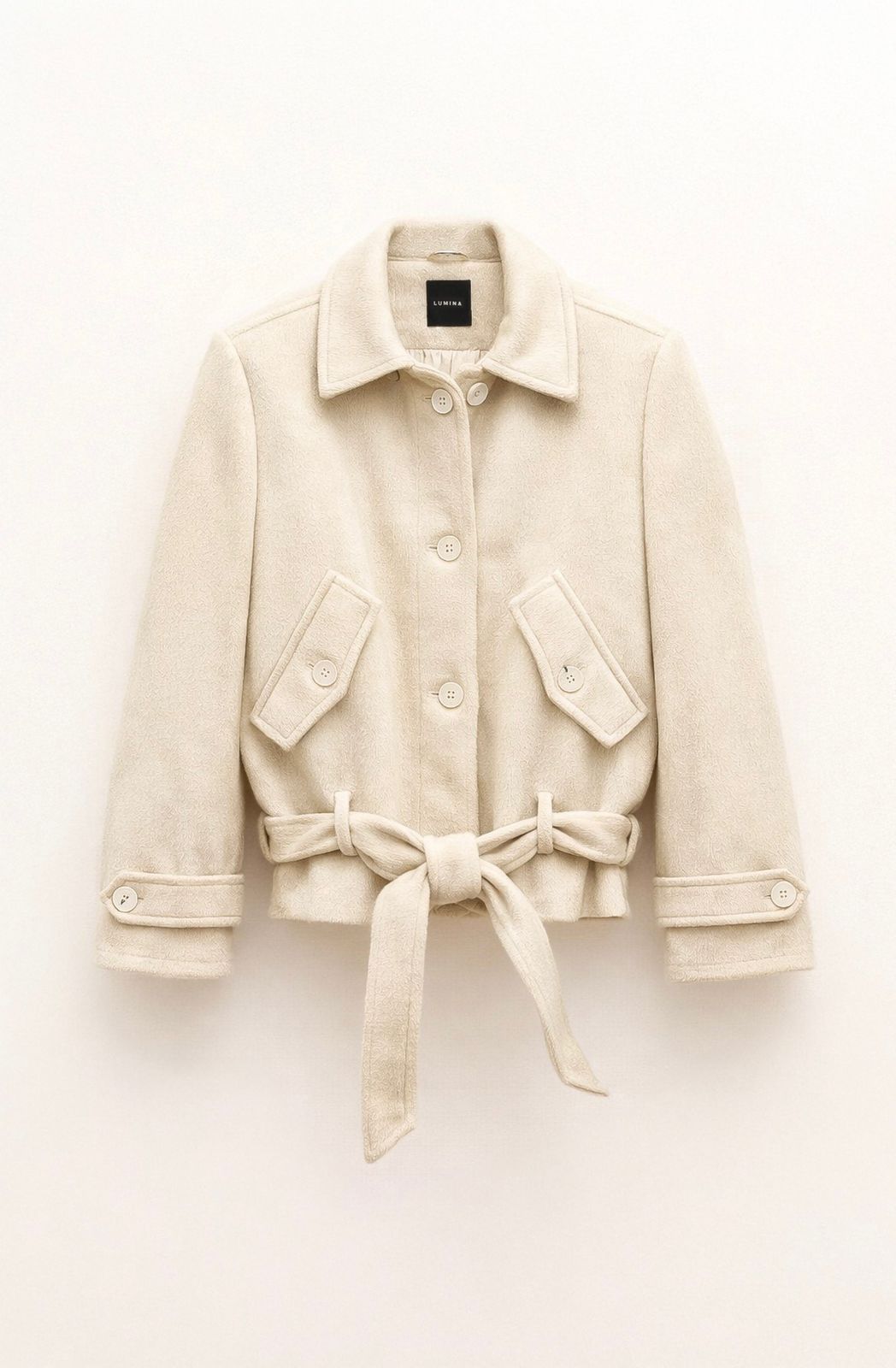SOFT, BELTED JACKET WITH A RELAXED SILHOUETTE AND CLASSIC BUTTON-FRONT DESIGN – Image 5