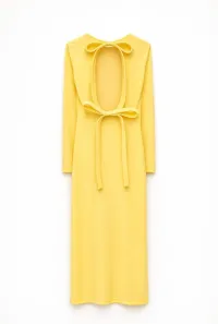 MIDI DRESS WITH A SIDE SLIT AND OPEN-BACK TIE DETAIL – Image 5