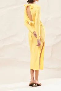MIDI DRESS WITH A SIDE SLIT AND OPEN-BACK TIE DETAIL – Image 2