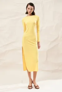 MIDI DRESS WITH A SIDE SLIT AND OPEN-BACK TIE DETAIL – Image 1