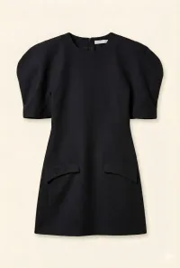 CHIC MINI DRESS WITH STATEMENT SLEEVES AND  A MINIMALIST EDGE  – Image 4