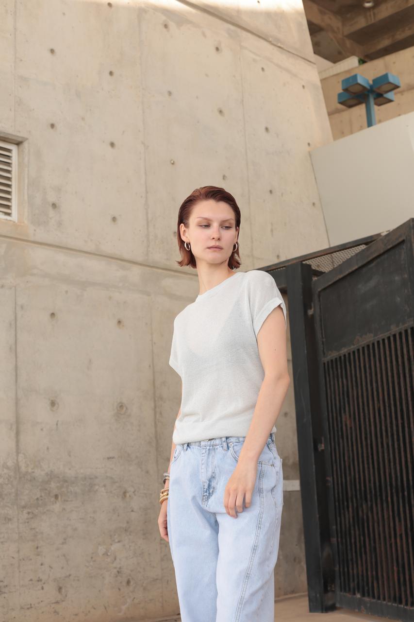 SILVER METALLIC TOP – Image 1