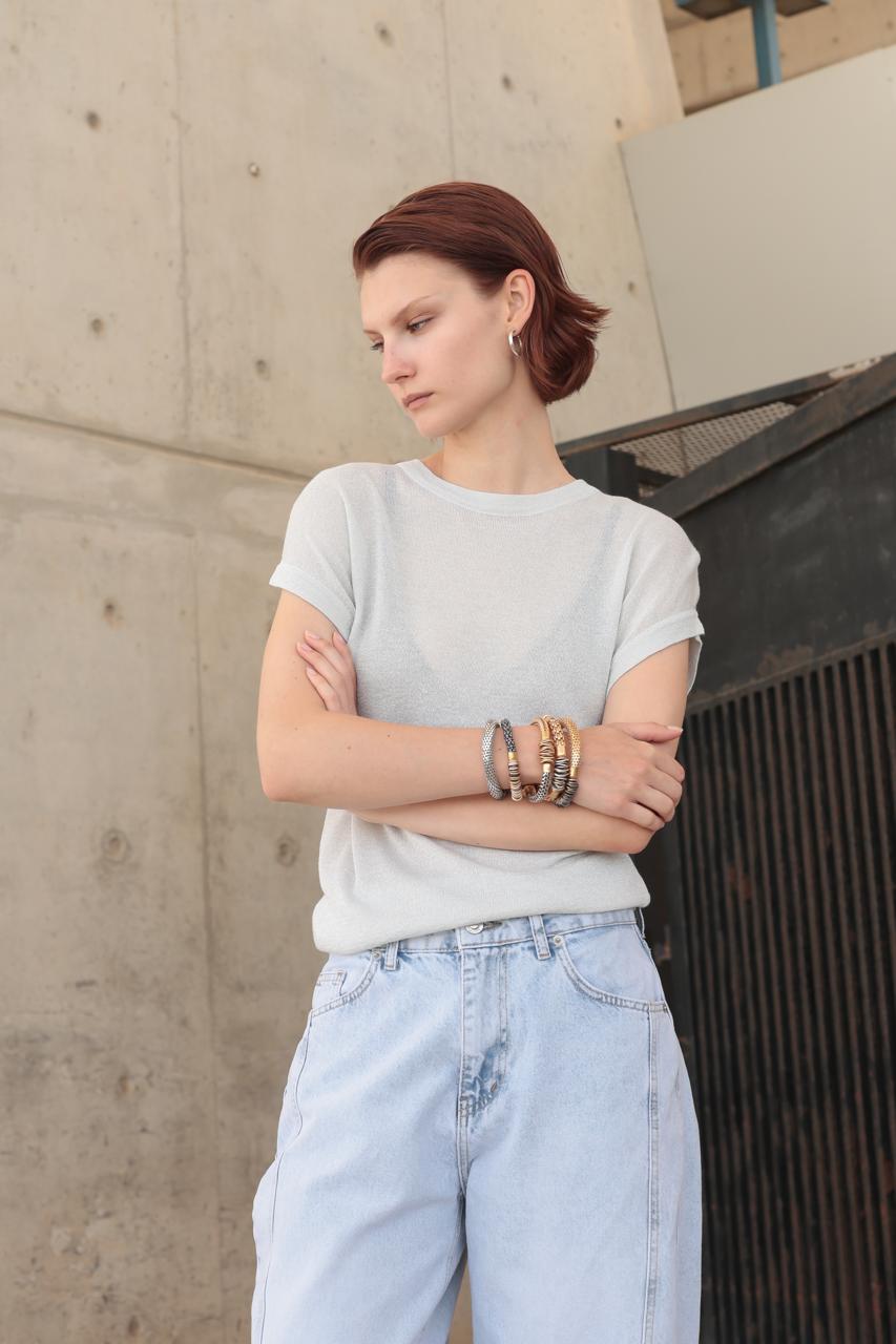 SILVER METALLIC TOP – Image 2