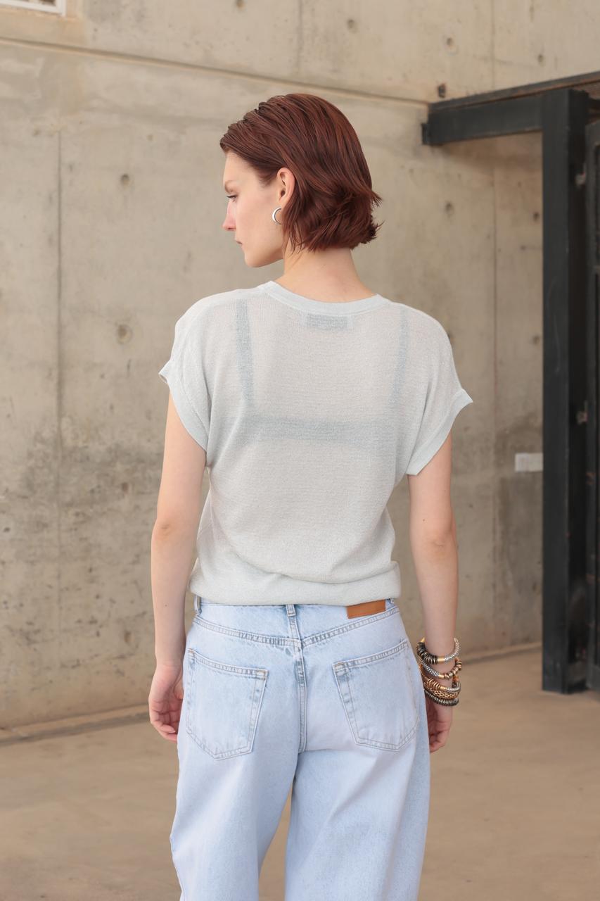 SILVER METALLIC TOP – Image 3