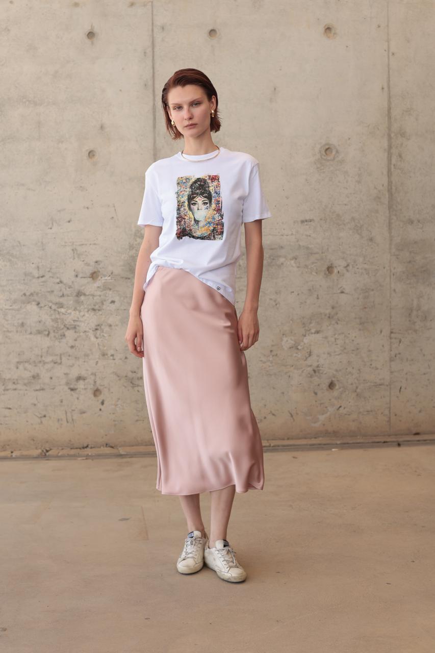 SATIN MIDI SKIRT  – Image 1