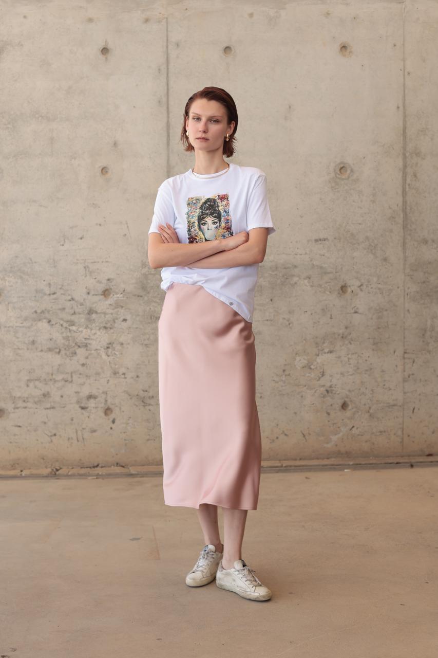SATIN MIDI SKIRT  – Image 2
