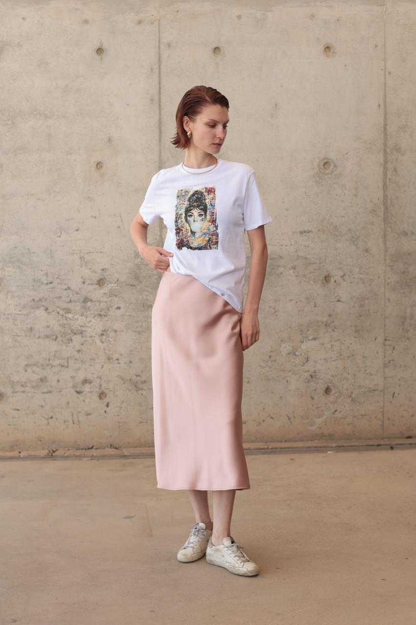 SATIN MIDI SKIRT  – Image 3