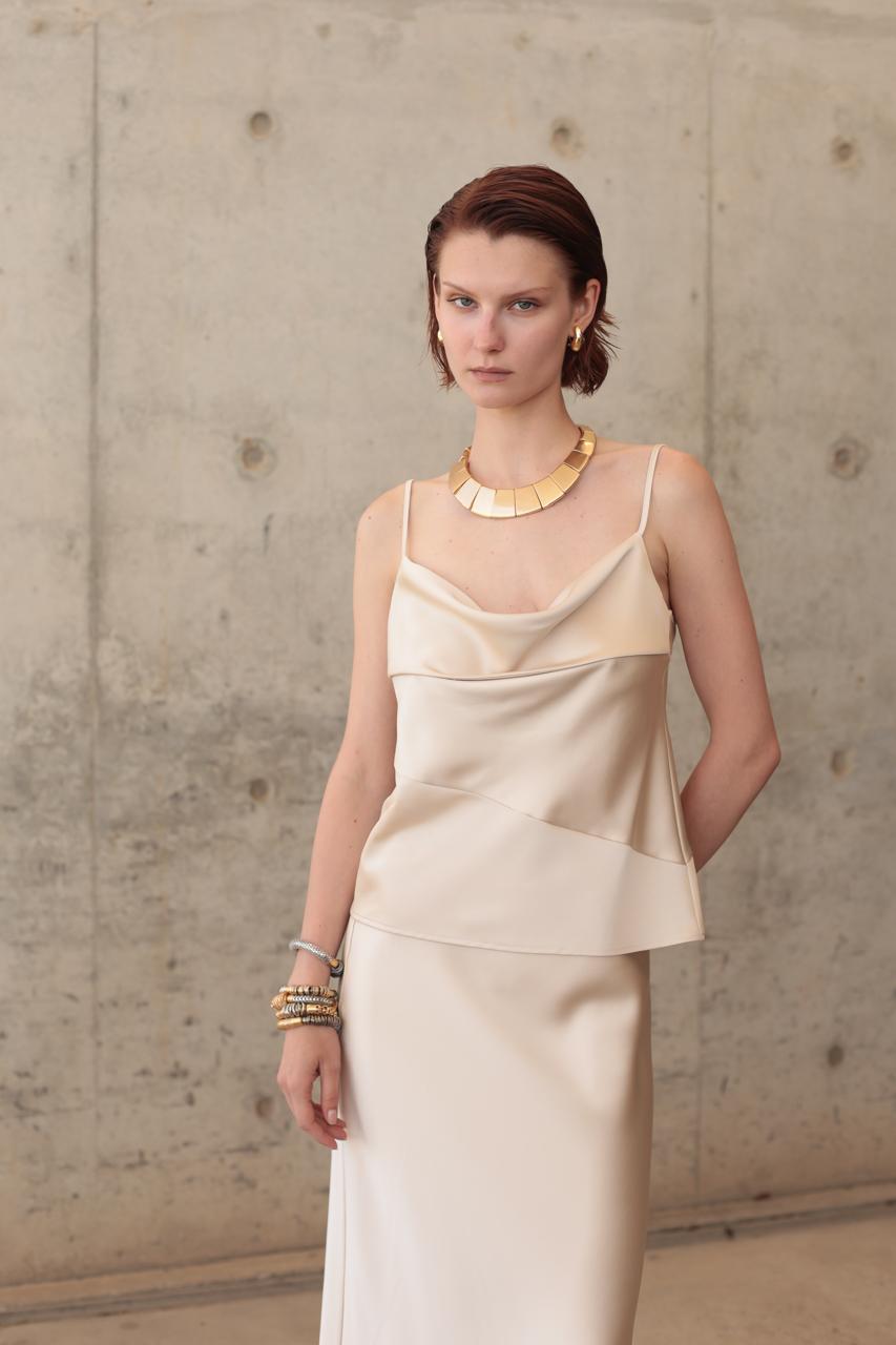 SATIN MIDI SKIRT  – Image 2
