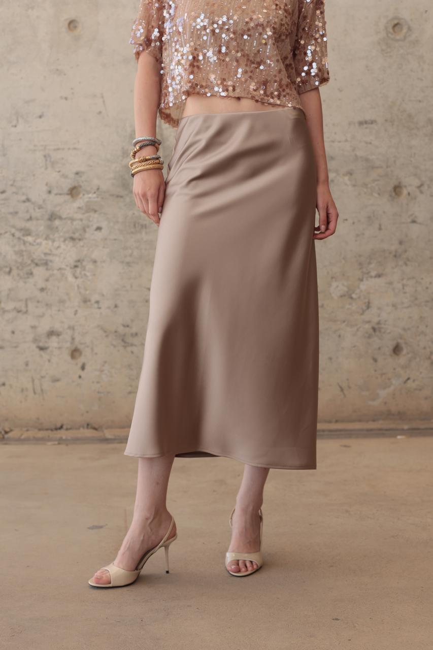 SATIN MIDI SKIRT  – Image 2