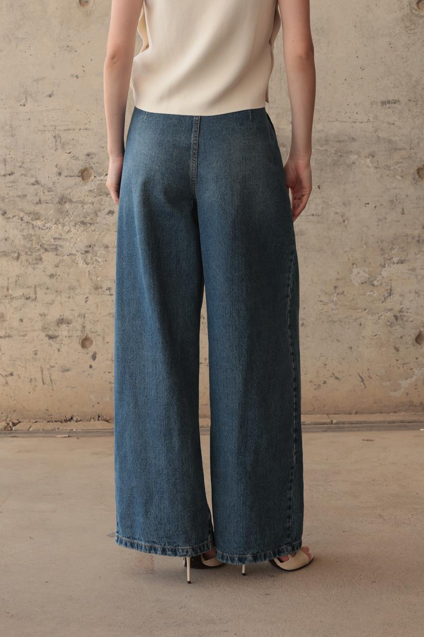 HIGH-WAIST-WIDE LEG-FULL LENGTH JEAN WITH BELT LOOPS – Image 3