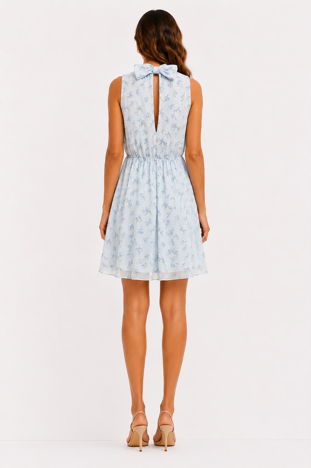 FLORAL MINI DRESS WITH A SOFT SLEEVELESS SILHOUETTE – Image 2