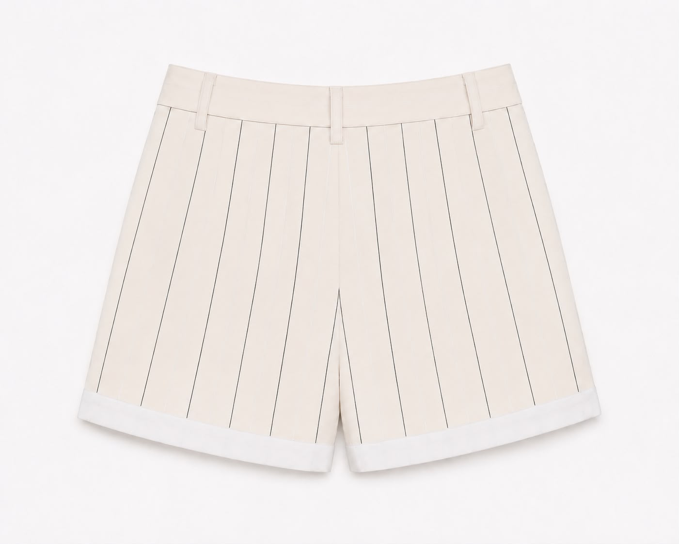 TAILORED PINSTRIPE SHORTS – CREAM – Image 3