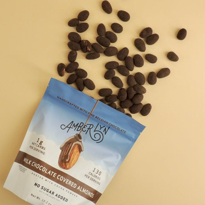 Amberlyn Milk Chocolate Cocoa Dusted Almonds Sugar-Free Almond Milk Chocolate - 283g – Image 3