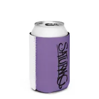 Can Cooler Half n' Half (Purple&White) w/ Black Saturno Logo – Regular 12 oz