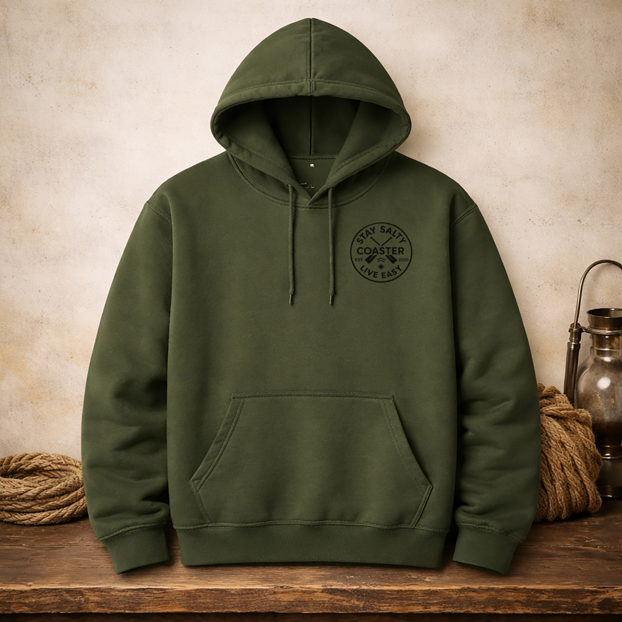 Coaster Stay Salty Hoodies – Olive Green, XS