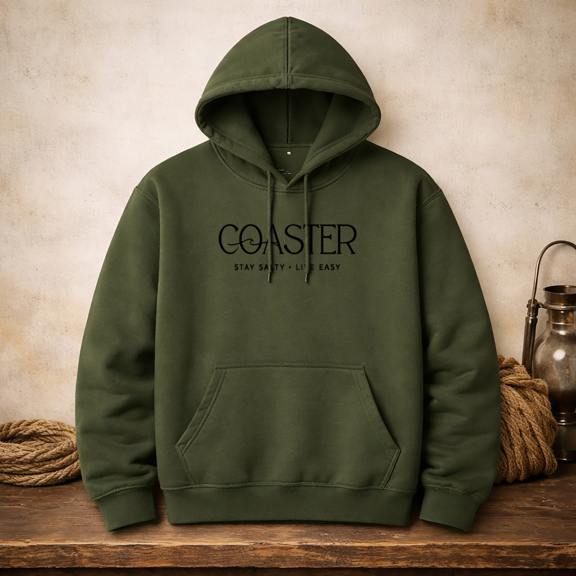 Coaster Stay Salty Hoodies – Olive Green Coaster, S