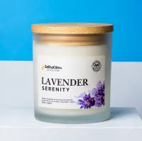 Lavender Serenity Candle – 8 Oz Relaxing Scented Candle – Image 1
