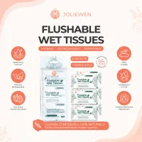 Joliewen Flushable Wet Tissues – 6 Mini Packs | 42 Wipes – Image 2