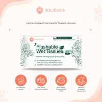 Joliewen Flushable Wet Tissues – 6 Mini Packs | 42 Wipes – Image 3