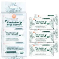 Joliewen Flushable Wet Tissues – 6 Mini Packs | 42 Wipes – Image 1