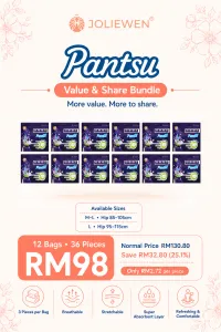 Pantsu Overnight Care – Bundle of 12 Bags – Image 1