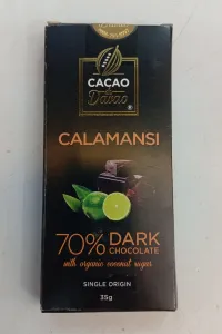 Cacao de Davao Calamansi 70% Dark Chocolate with Coconut Sugar | CALLETS / BAR – Image 1